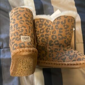 UGG Leopard Print Boots with Fur Lining